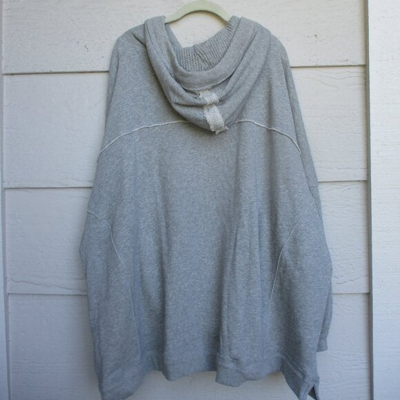 NWT FREE PEOPLE ~ WE the FREE LONGLINE HOODED GRAY HOODED SWEATSHIRT ~ L ~ $128 - Picture 4 of 8